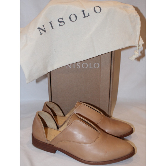 Nisolo Emma d’Orsay Slip On‎ Oxford Flats Women's 8 Almond NIB $170 - Picture 1 of 7